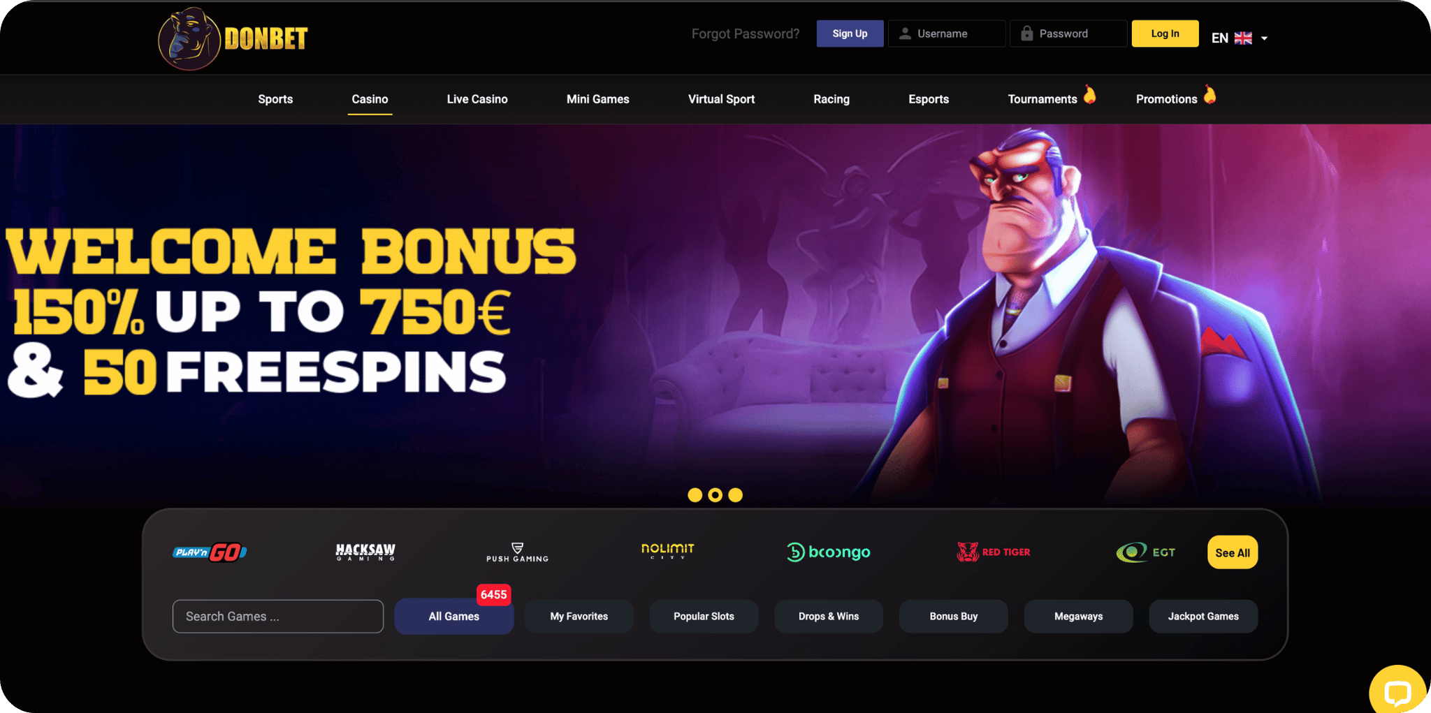 Donbet Casino Homepage