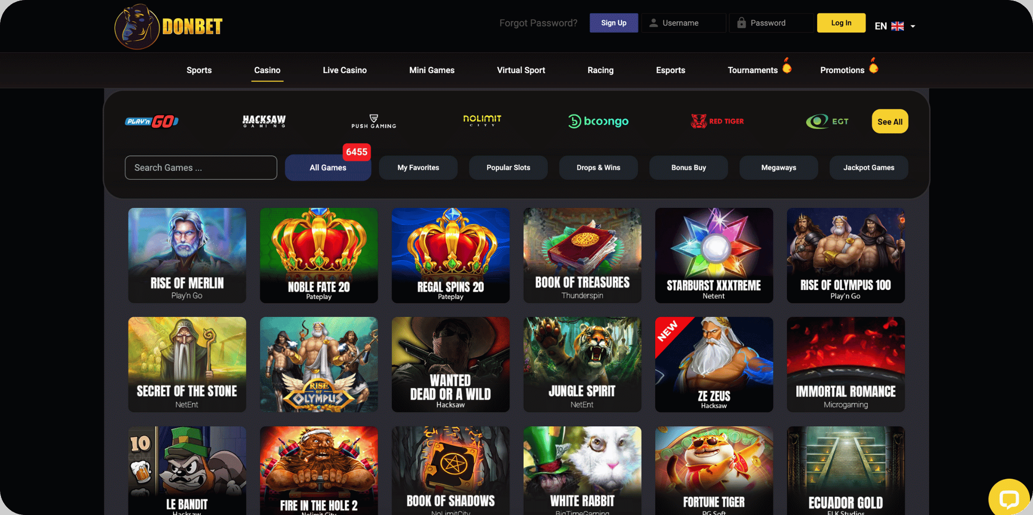 Donbet Casino Games Lobby