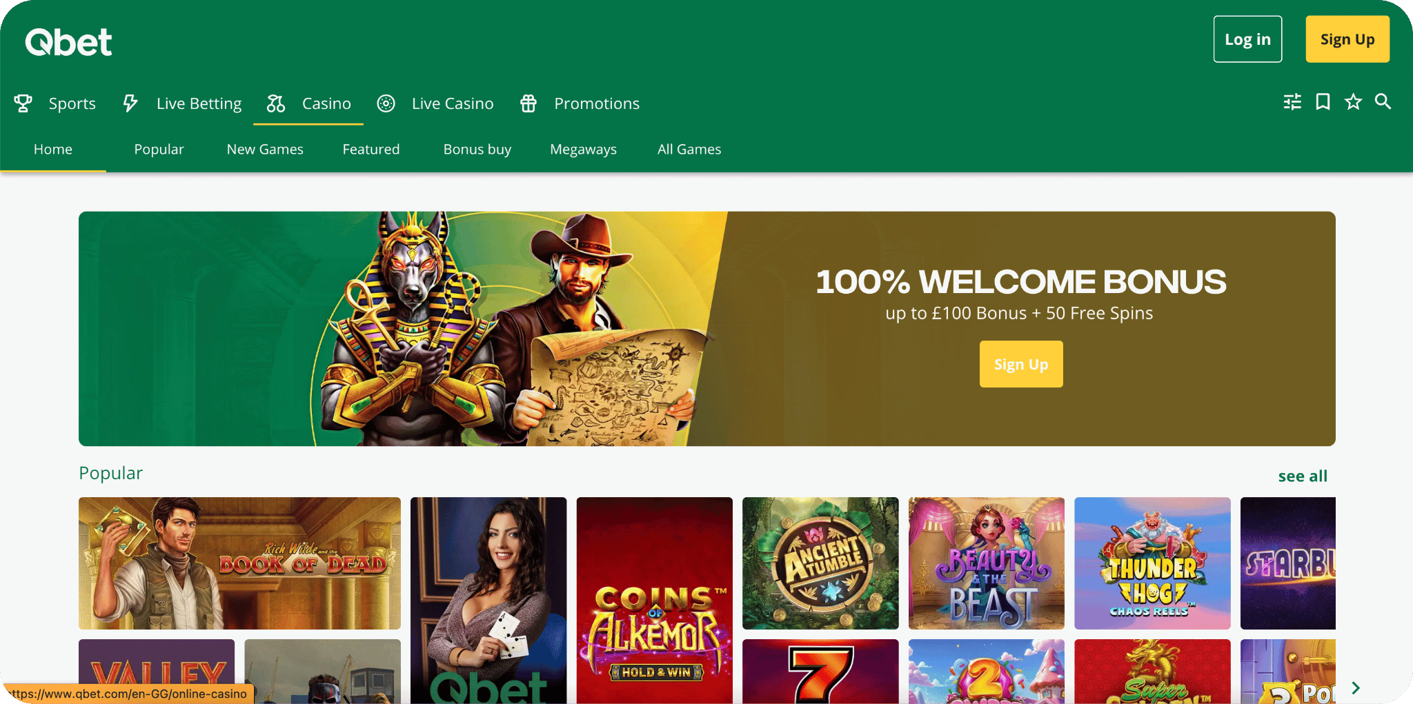 Qbet Casino Games Lobby
