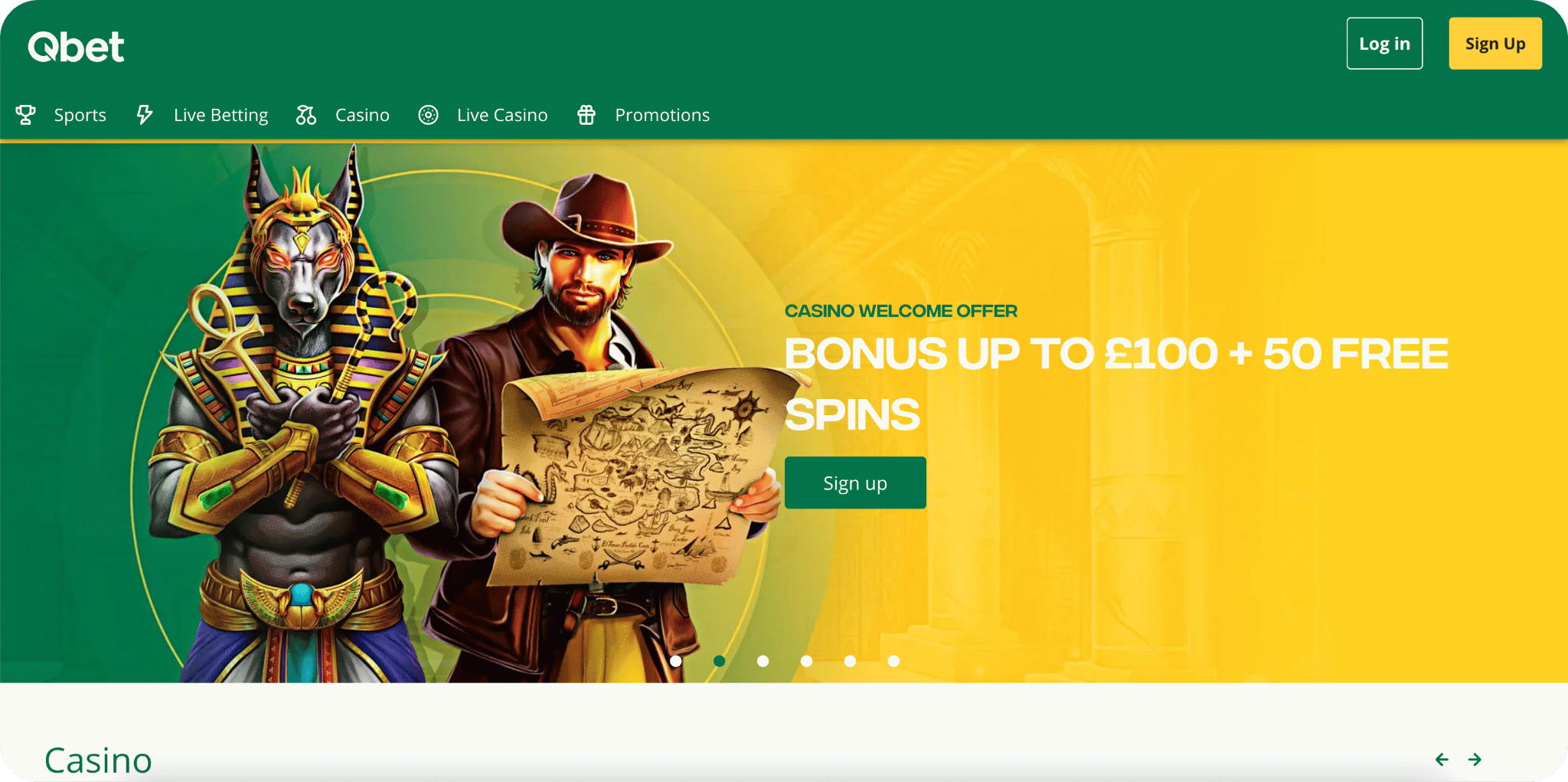 Qbet Casino Homepage