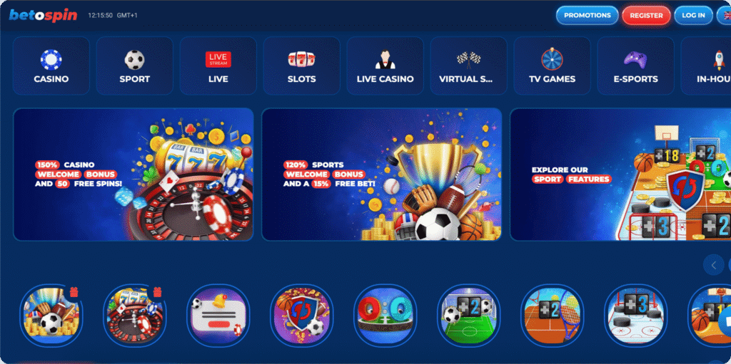 BetOspin Casino Homepage