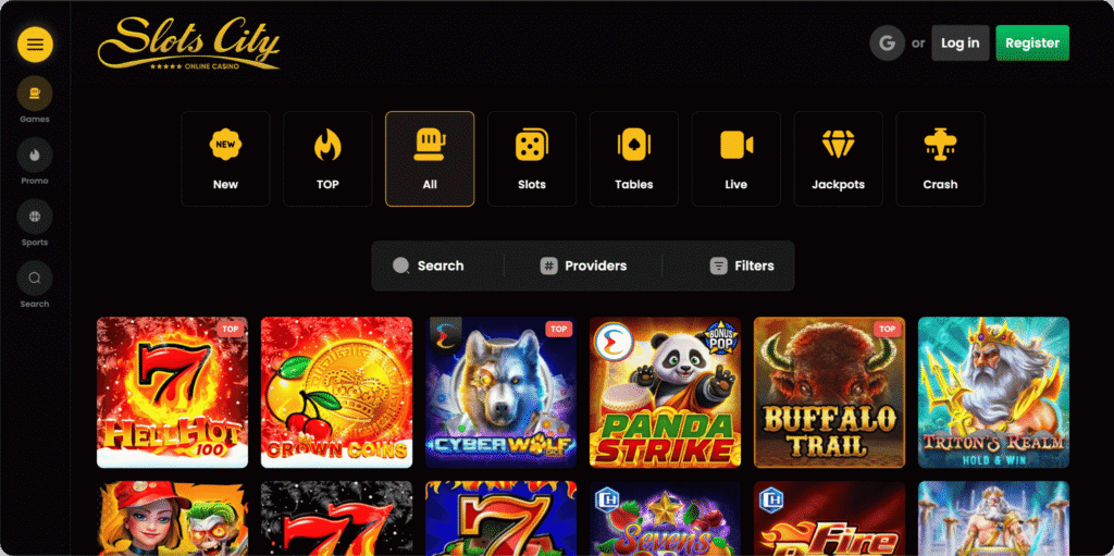 Slots City Casino Games Lobby