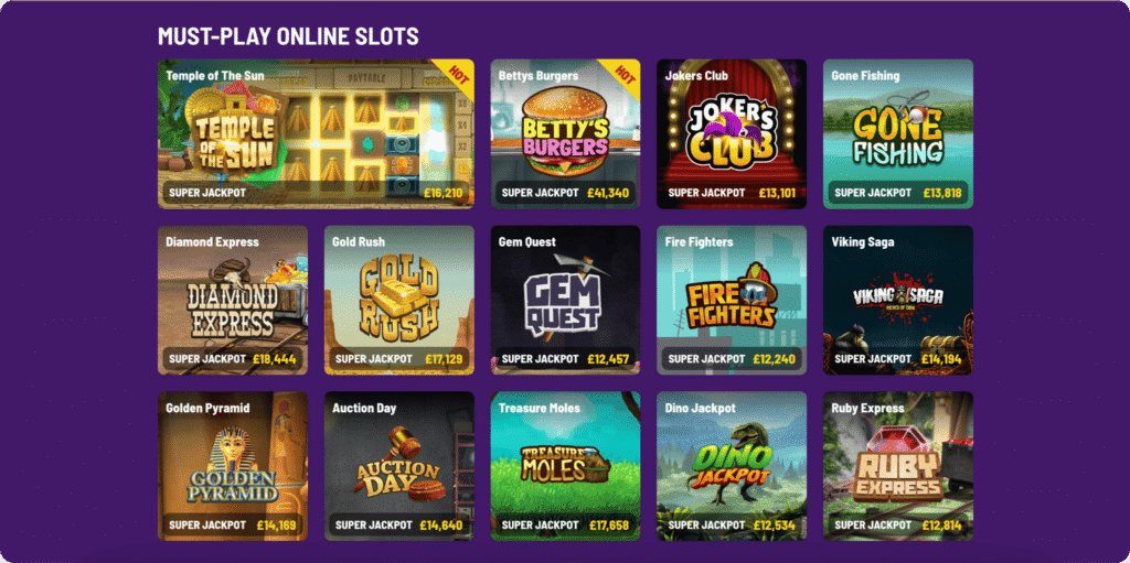 Bingo Burst Casino Games Lobby
