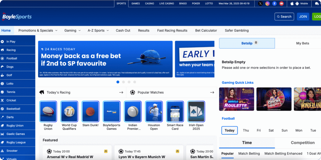 BoyleSports Casino Homepage