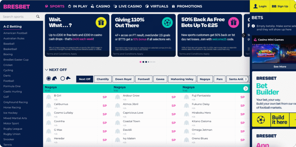 BresBet Casino Homepage