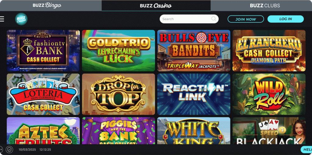 Buzz Casino Games Lobby