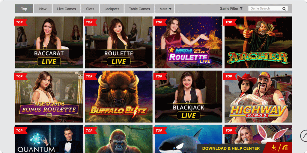 Dafabet Casino Games Lobby
