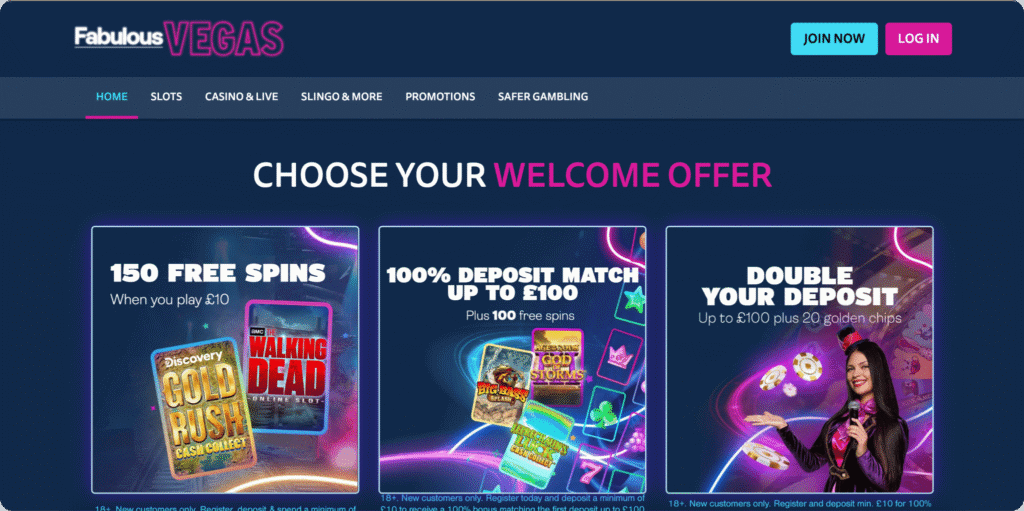Fabulous Vegas Casino Homepage
