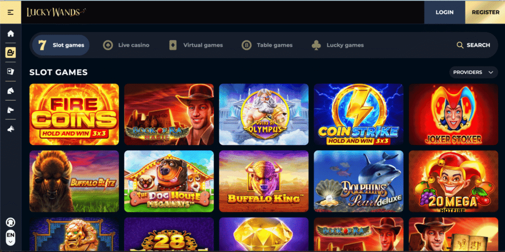 Luckywands Casino Slots Lobby