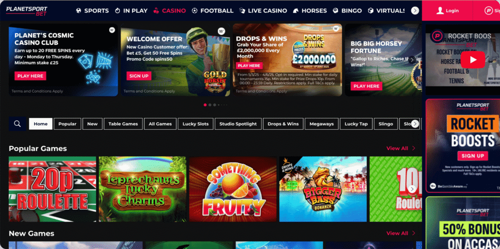 Planet Sport Bet Casino Games Lobby