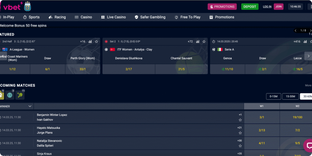 vbet Casino Homepage