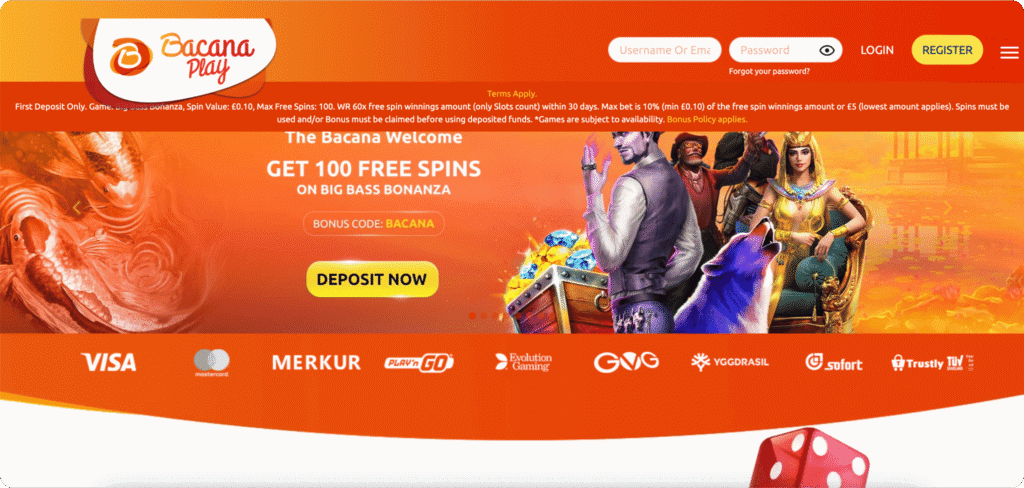 BacanaPlay Homepage