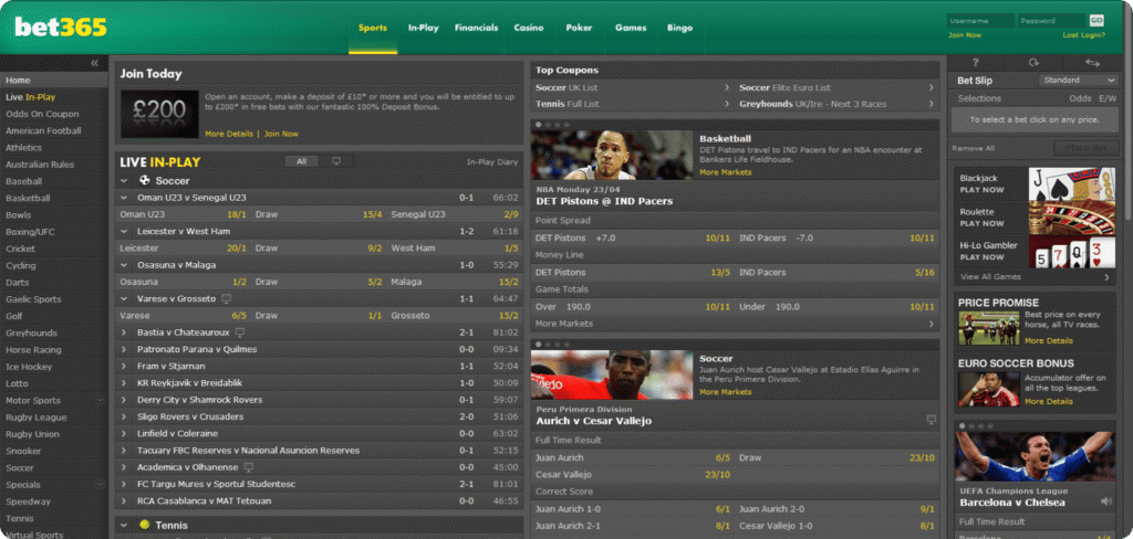 Bet365 Homepage