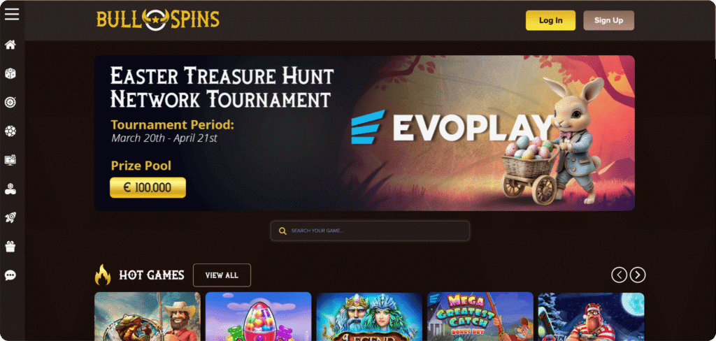 BullSpins Casino Homepage