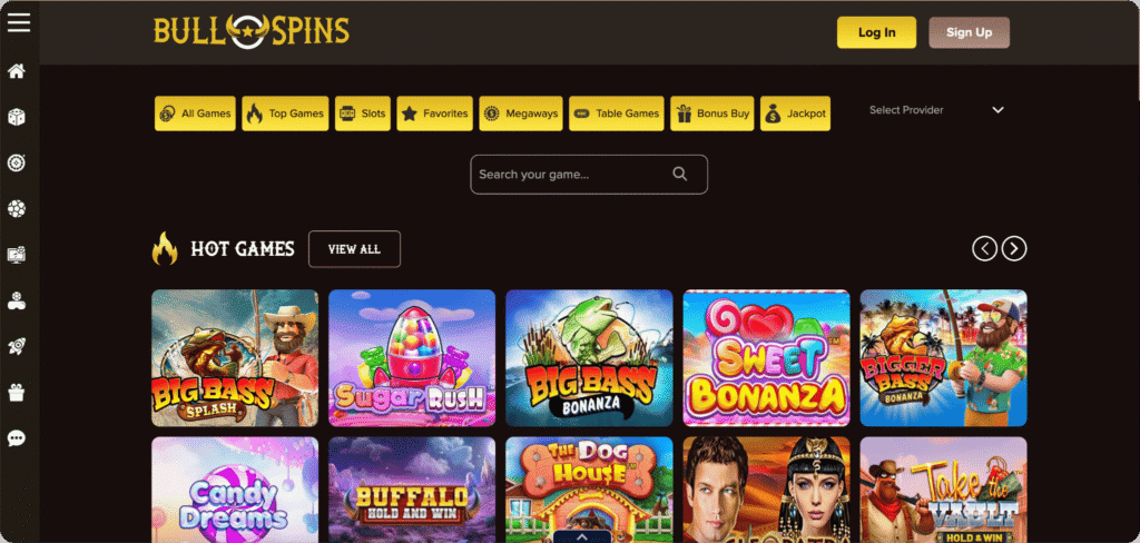 BullSpins Casino Lobby