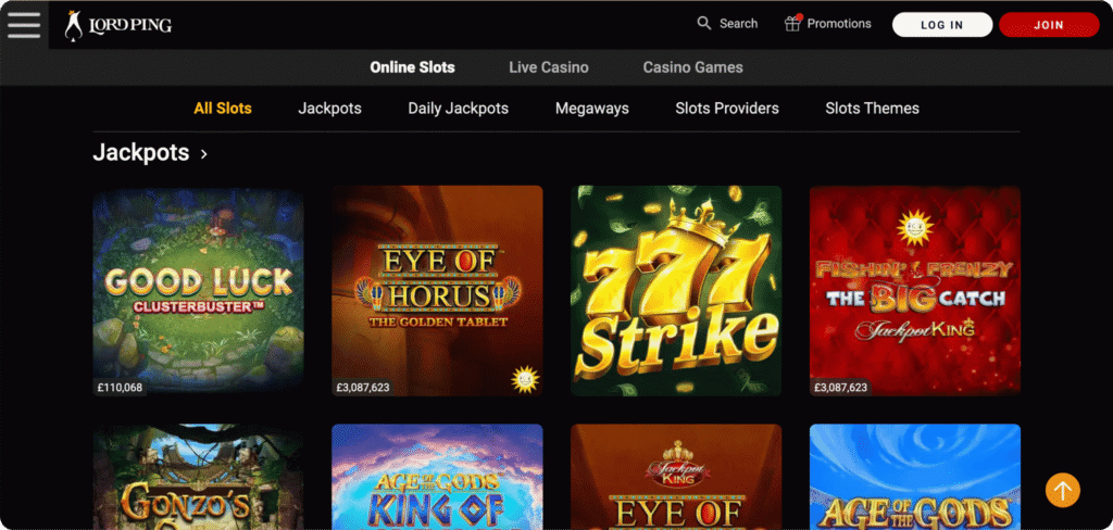 Lord Ping Casino Lobby