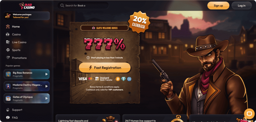 Mad Casino Homepage