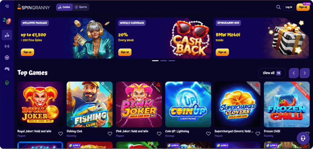 Spingranny Casino Homepage