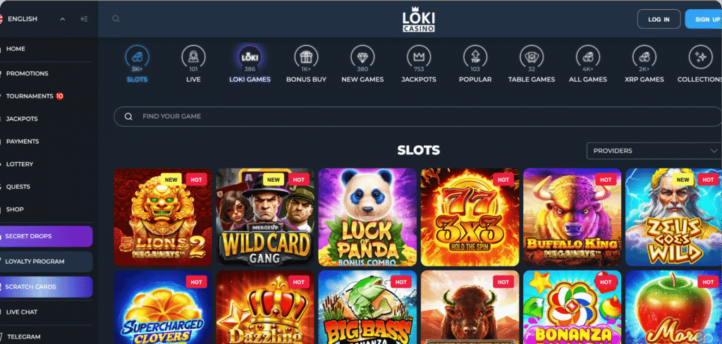 Loki Casino Slots Lobby