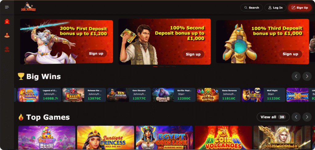 Mr Jones Casino Homepage