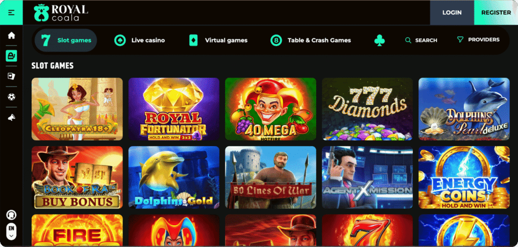 Royal Coala Casino slots lobby