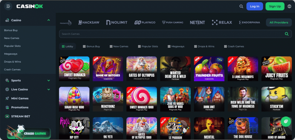 CasinOK Casino Slots Lobby