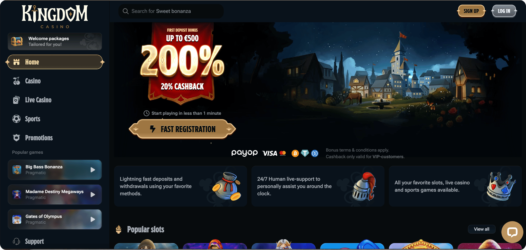 Kingdom Casino Homepage
