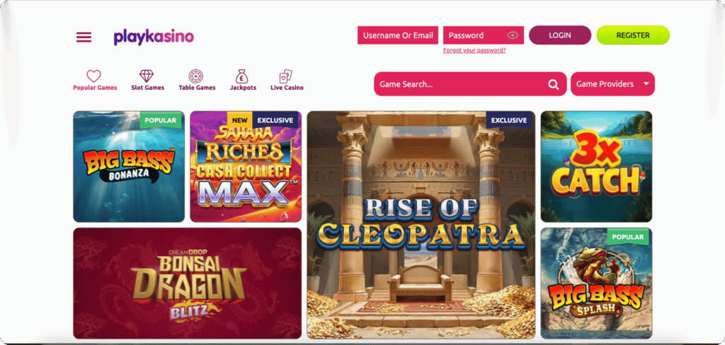 Play Kasino Casino slots lobby