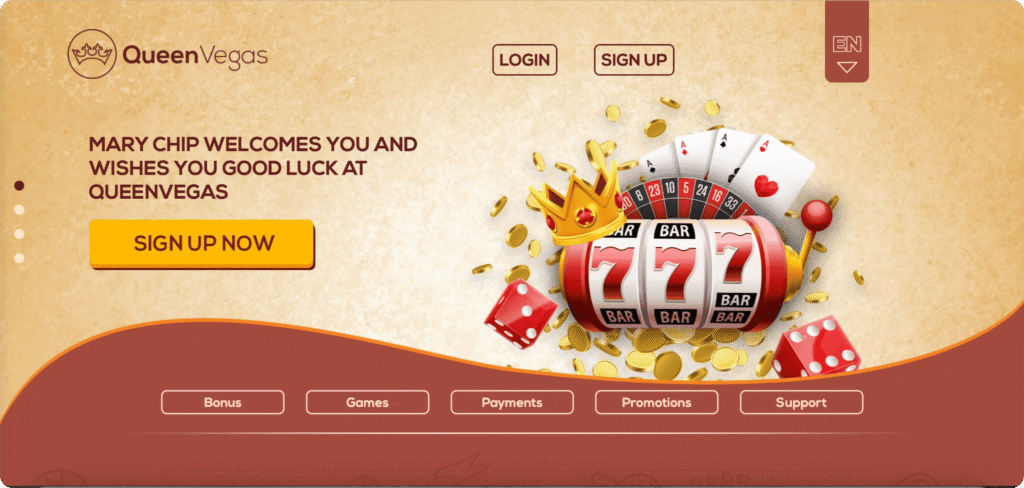 QueenVegas Casino Homepage