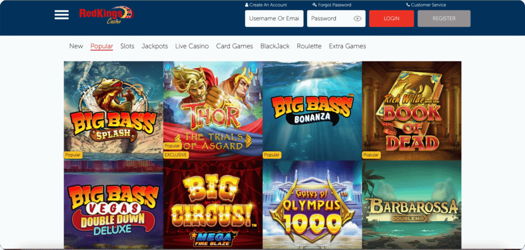 RedKings Casino Slots Lobby