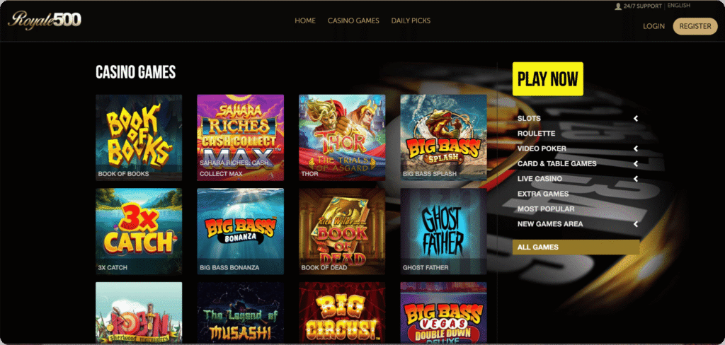 Royale500 Casino slots lobby