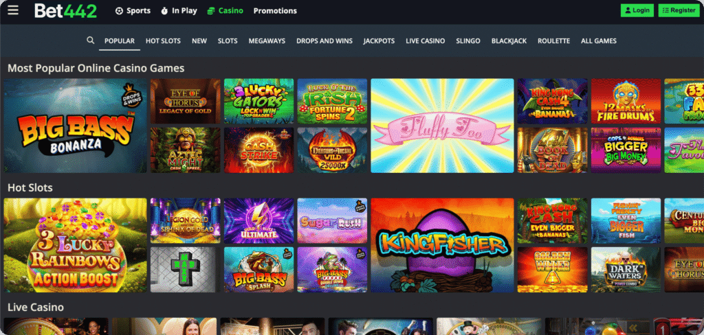 Bet442 Casino Slots Lobby
