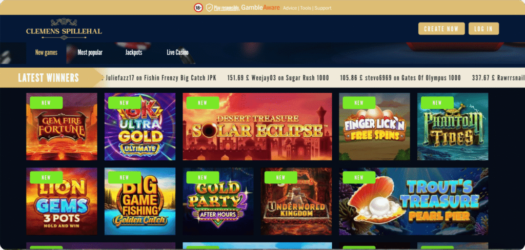 Clemens Spillehal Casino slots lobby