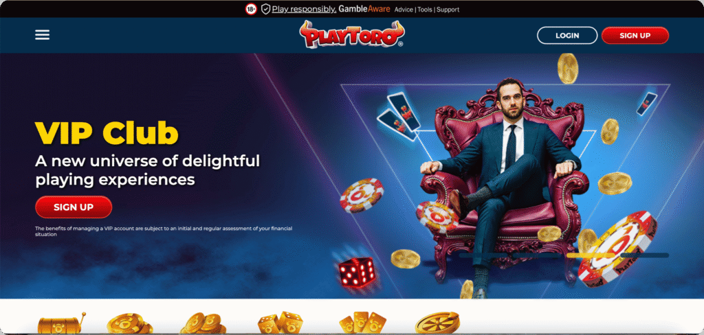 PlayToro Casino Homepage