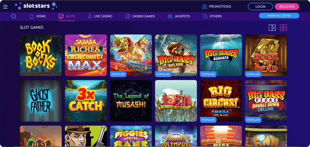 SlotStars Casino Slots Lobby