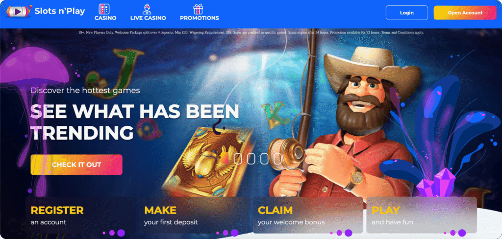 Slots n'Play Casino Homepage