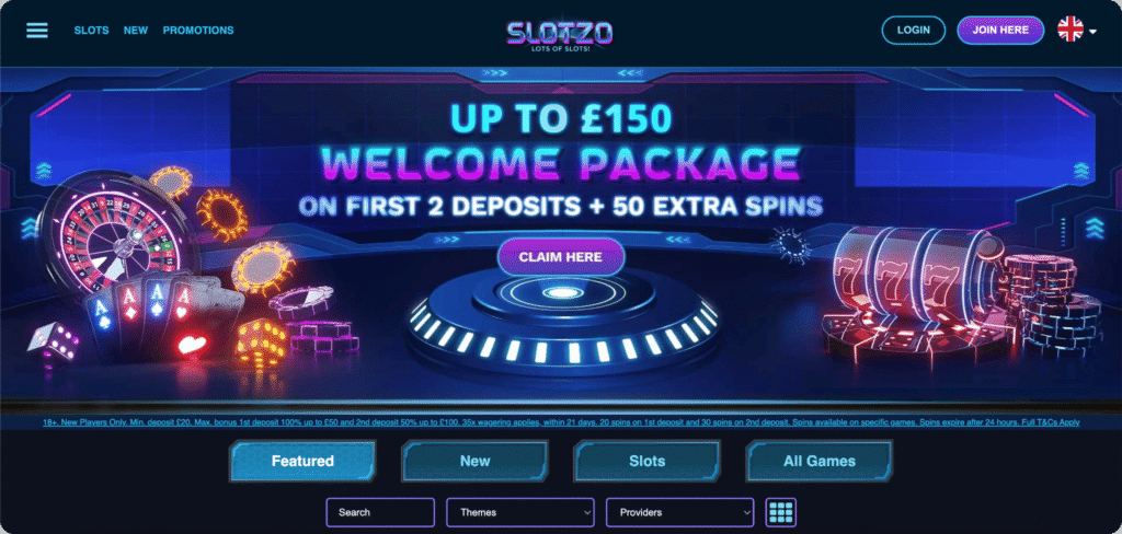 Slotzo Casino homepage