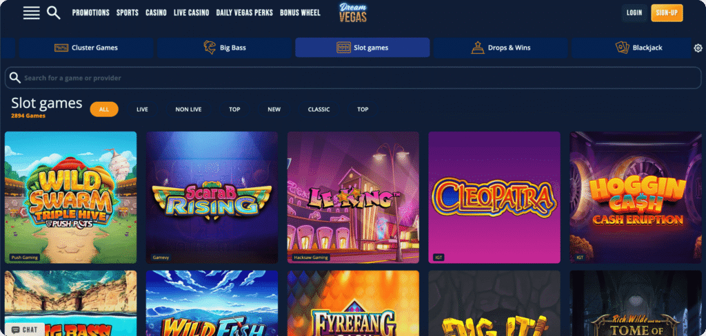 Dream Vegas Casino Slots Lobby