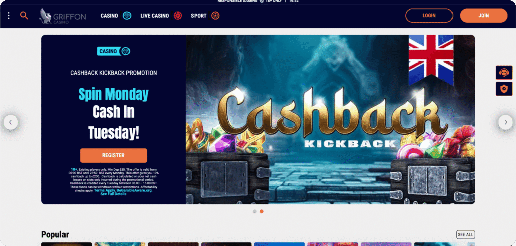 Griffon Casino Homepage