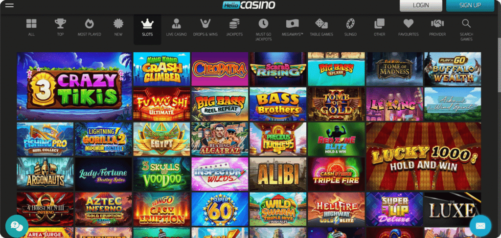 Hello Casino Slots Lobby