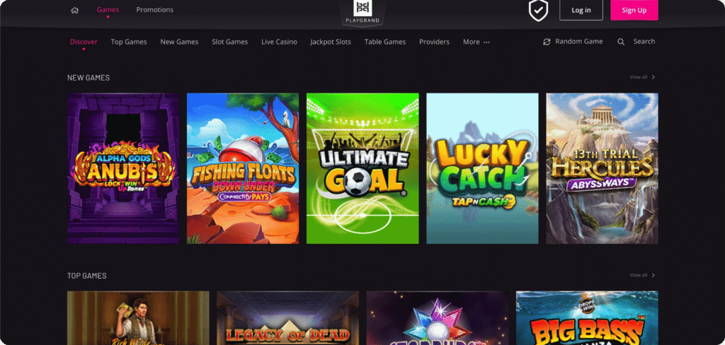 PlayGrand Casino Slots Lobby