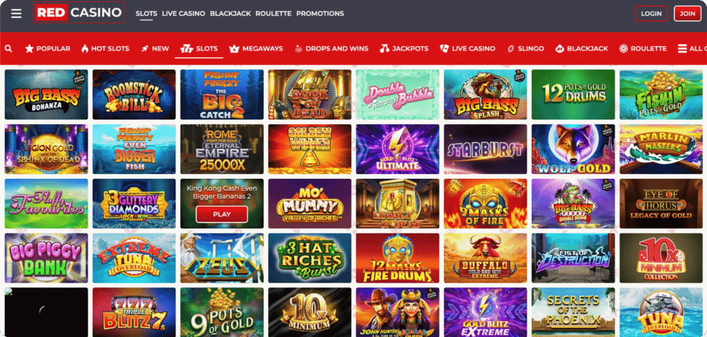 Red Casino slots lobby