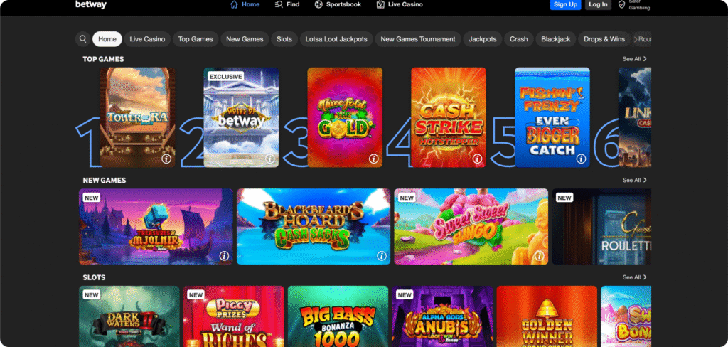 Betway Casino Slots Lobby