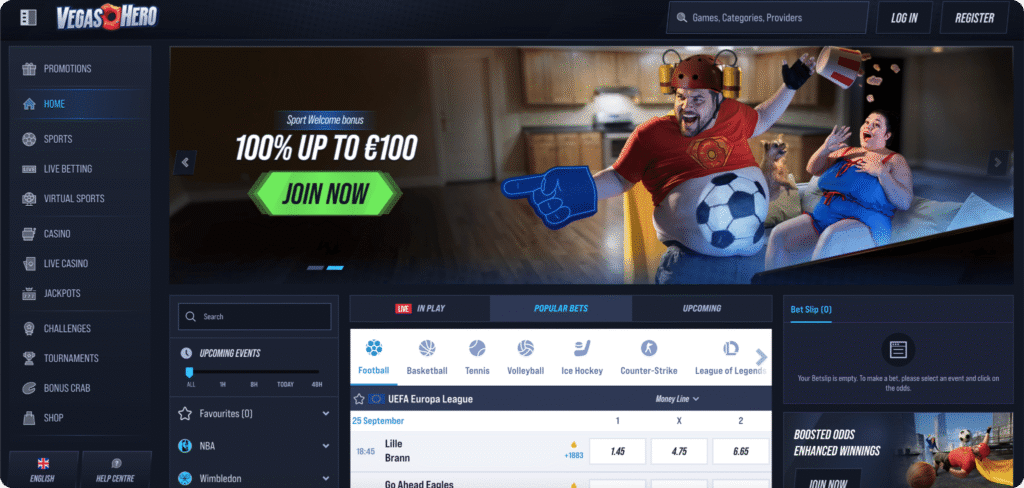 VegasHero Casino homepage
