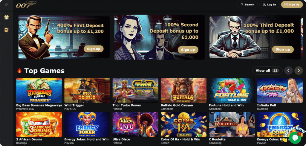 Casino 007 homepage