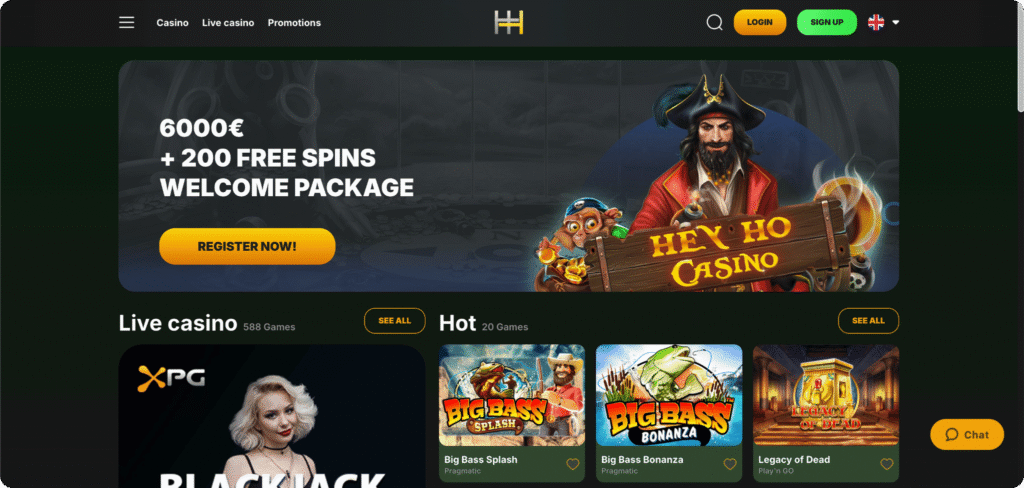 Hey Ho Casino Homepage