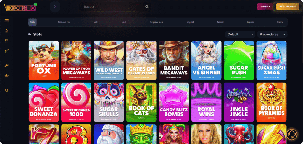 Jackpot Latino Casino Slots Lobby